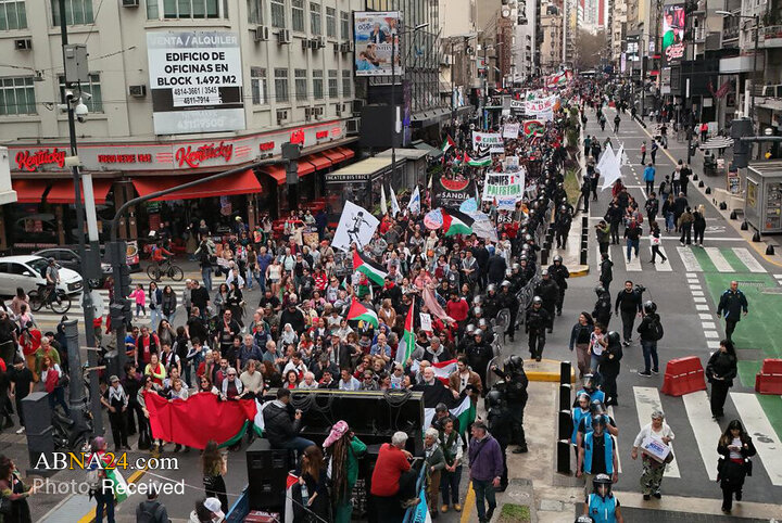 Informe fotográfico | Gran manifestación de simpatizantes de Palestina en la capital de Argentina
