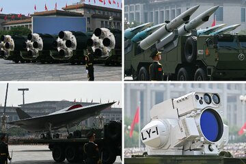 China Yaonesha Nguvu za Kijeshi Katika Gwaride Huku Rais wa China Xi Akisimama Pamoja na Rais Putin na Rais Kim +Picha
