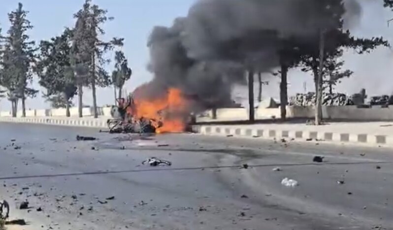 Halep Uluslararası Havalimanı yolunda İHA saldırısı