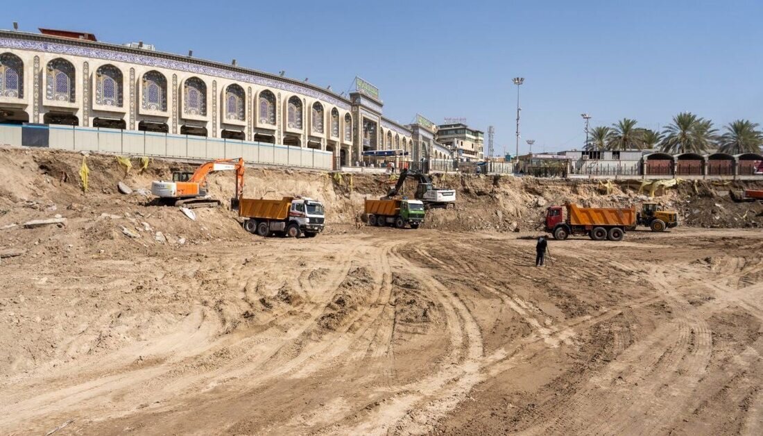 أعمال توسعة صحن الإمام الحسن المجتبى (ع) في العتبة الحسينية مستمرة
