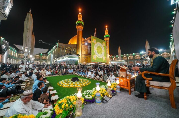 تقرير مصور/ العتبة العلويّة المقدّسة تُقيم محفلًا قرآنيًا دوليًا في باحة الحرم العلويّ المطهَّر ضمن فعاليات أسبوع الصادقَينِ