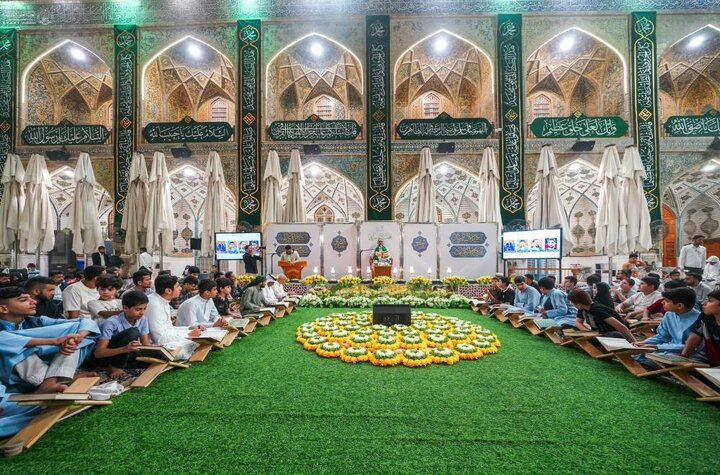 تقرير مصور/ العتبة العلويّة المقدّسة تُقيم محفلًا قرآنيًا دوليًا في باحة الحرم العلويّ المطهَّر ضمن فعاليات أسبوع الصادقَينِ