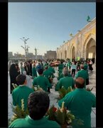 Vîdyoyek|Rêzkirina gul li Haramê pîroz a Rezawî ji bo pîroziya Mîlada Peygamberê Ekrem (s.x.a) û Îmam Sâdîq (s.x)