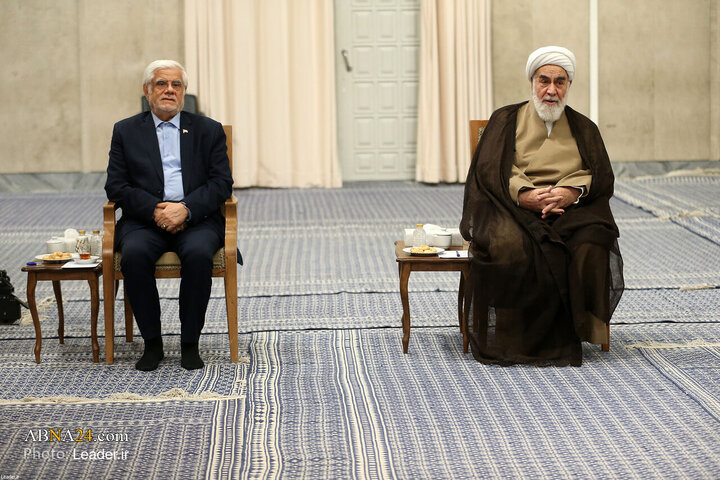 အီရန် သမ္မတနှင့် အစိုးရအဖွဲ့ အဖွဲ့ဝင်များ သည် ရဲဟ်ဗရ် အင်န်ကေလာဗ် အစ္စလာမ်မီ နှင့် တွေ့ဆုံ ။ ။ Photos