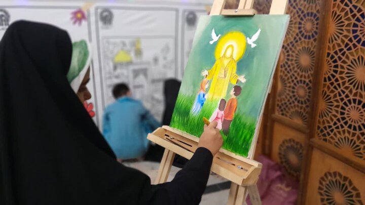 برگزاری مسابقه نقاشی «کودکان جهان اسلام و پیامبر مهر و رحمت» در حرم امام رضا(ع) + تصاویر