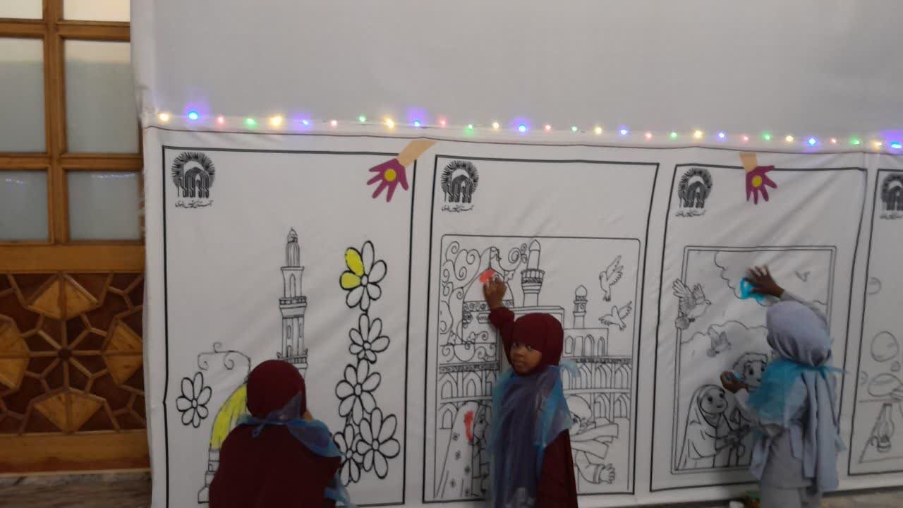 برگزاری مسابقه نقاشی «کودکان جهان اسلام و پیامبر مهر و رحمت» در حرم امام رضا(ع) + تصاویر