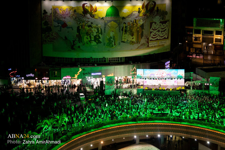 شکوه جشن میلاد پیامبر(ص) در قلب تهران؛ موکب‌ها و آتش‌بازی در میدان ولی‌عصر(عج)