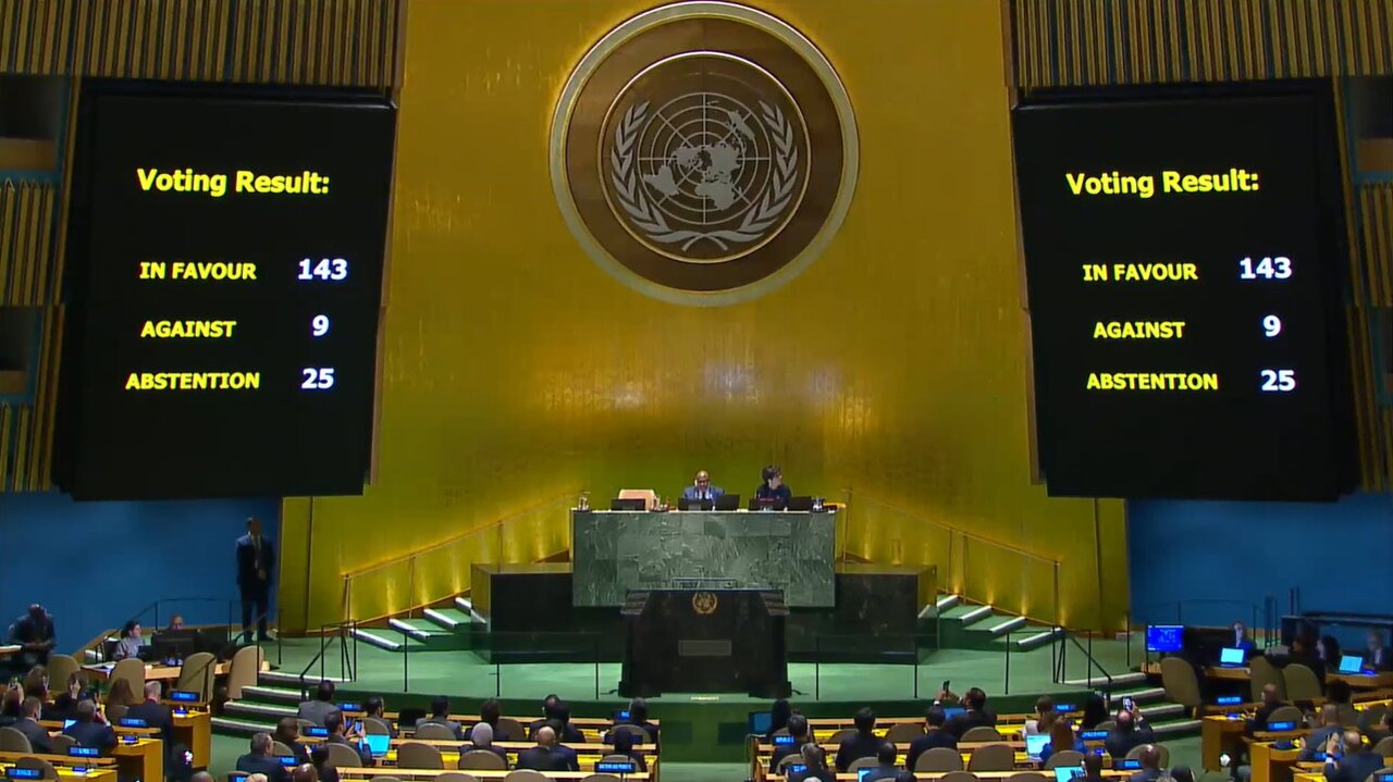 UN General Assembly backs New York Declaration for two-state solution