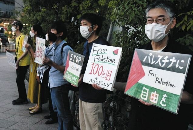 تجمع صدمین هفته فعالان ضدجنگ در ژاپن برای حمایت از فلسطین