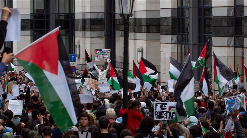 Thousands in Brussels call for end to Gaza massacres, global action