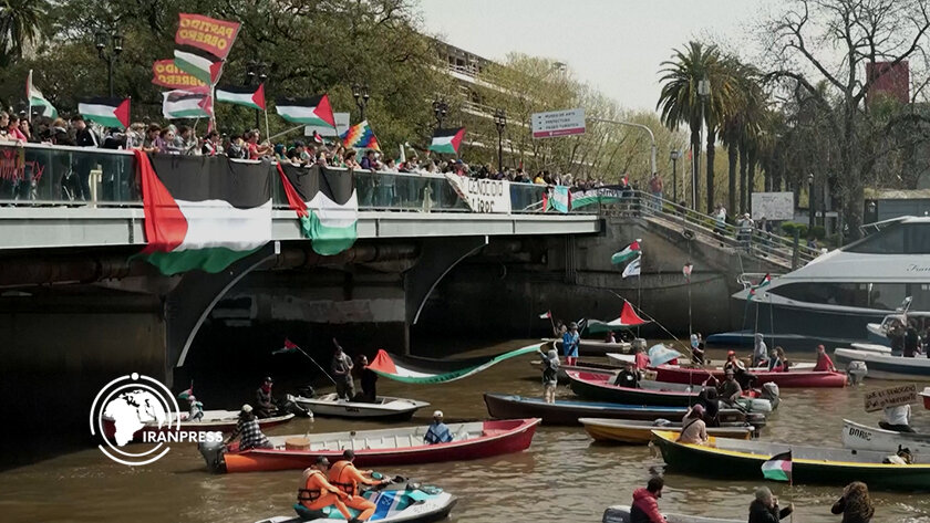 Boats navigate Argentina’s Paraná Delta in solidarity with Palestinians, Global Sumud Flotilla
