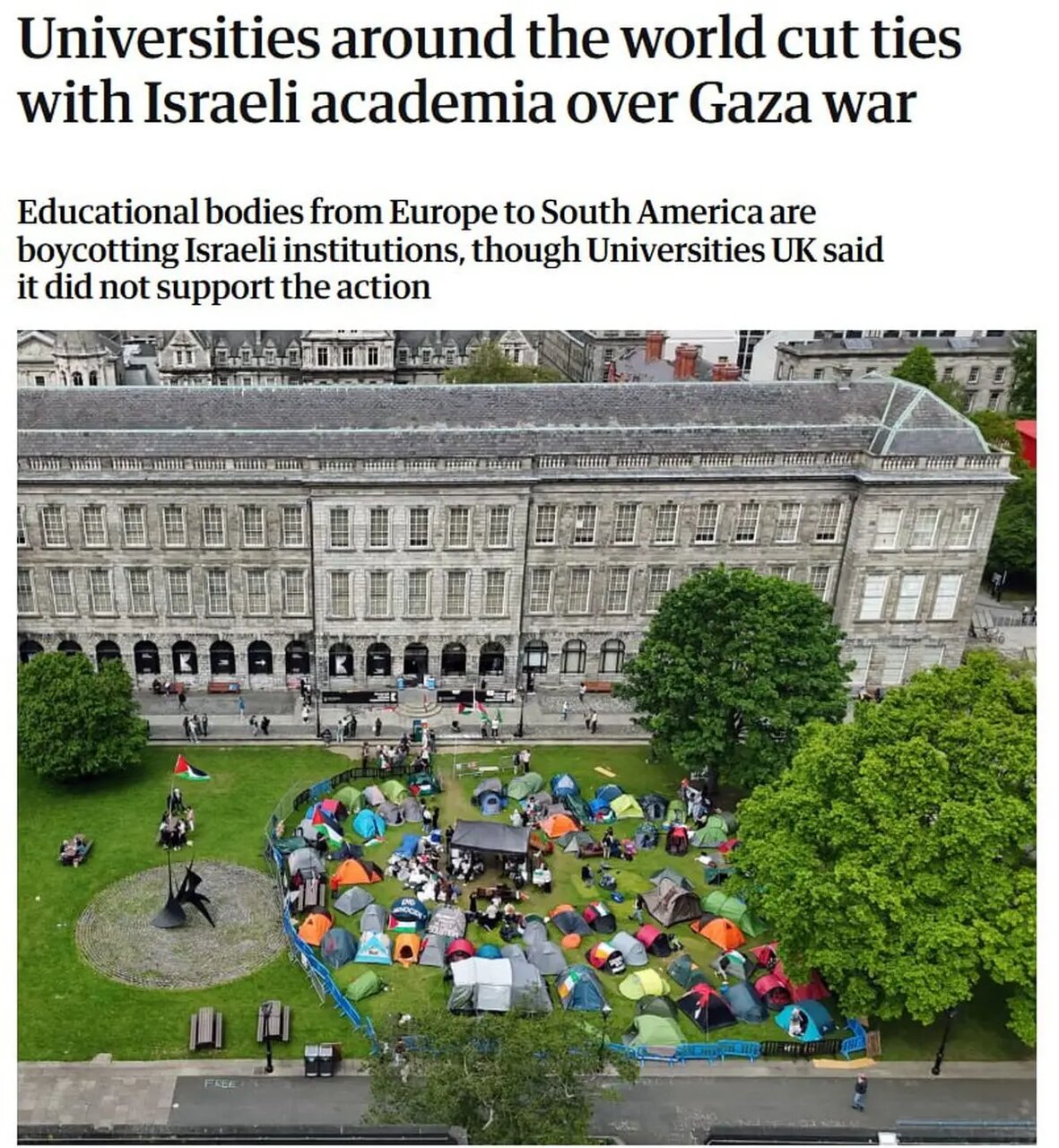 دانشگاه‌های جهان یک‌به‌یک روابط خود را با نهادهای علمی اسرائیل قطع می‌کردند