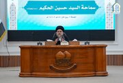 تقریر مصور /  محاضرة دينية توجيهية إرشادية لسماحة السيد حسين الحكيم ويَلتقي كوكبة من الخَدَم