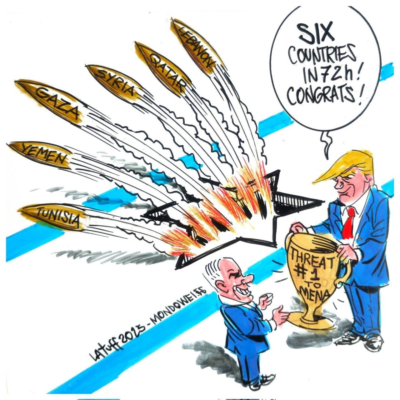 Cartoon: Israeli criminal regime attacks everywhere