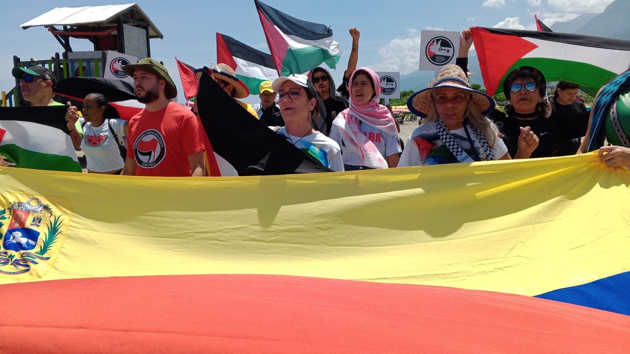 وینزویلا کے شہریوں کی ریلی، فلسطینی کاز کی حمایت اور غزہ میں نسل کشی کی مذمت + تصاویر