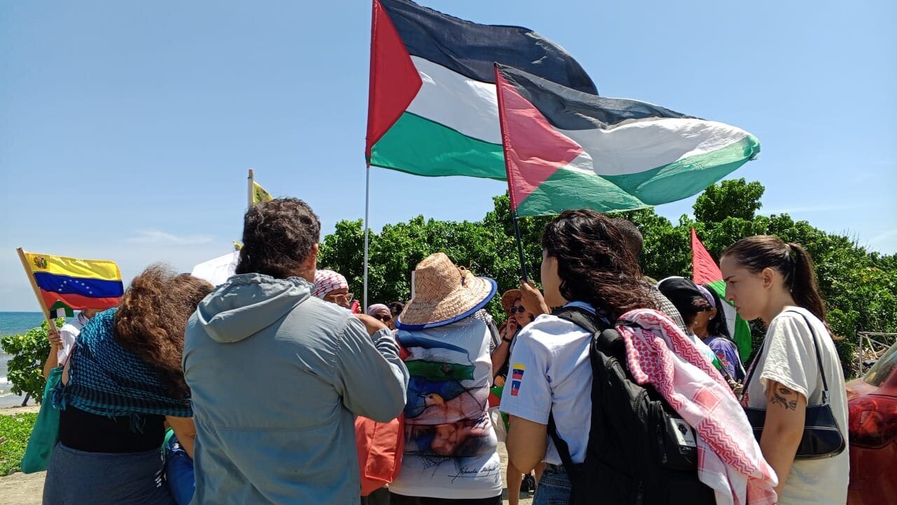 Mkusanyiko wa watu wa Venezuela katika kuunga mkono malengo ya Palestina na kulaani mauaji ya kimbari yanayoendelea Gaza