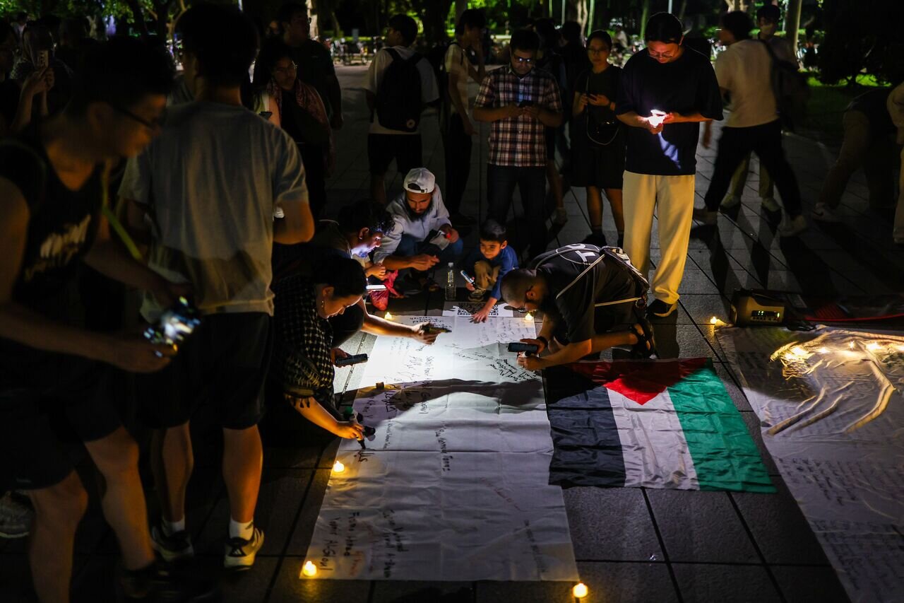 مراسم یادبود شهدای غزه در تایوان / همزمان با حضور گروه پارلمانی اسرائیل در تایوان