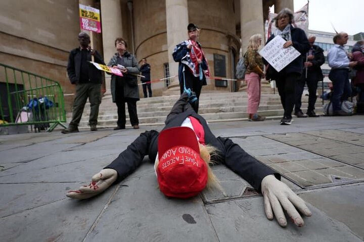 احتجاجات في لندن ضد زيارة ترامب الى بريطانيا