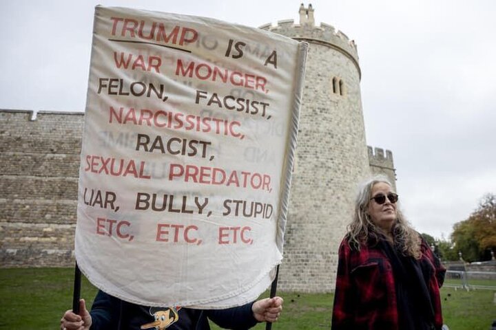 احتجاجات في لندن ضد زيارة ترامب الى بريطانيا