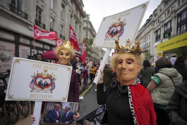 احتجاجات في لندن ضد زيارة ترامب الى بريطانيا