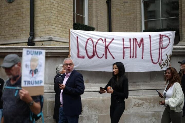احتجاجات في لندن ضد زيارة ترامب الى بريطانيا