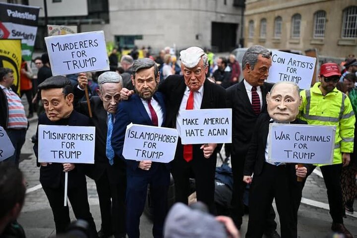 احتجاجات في لندن ضد زيارة ترامب الى بريطانيا