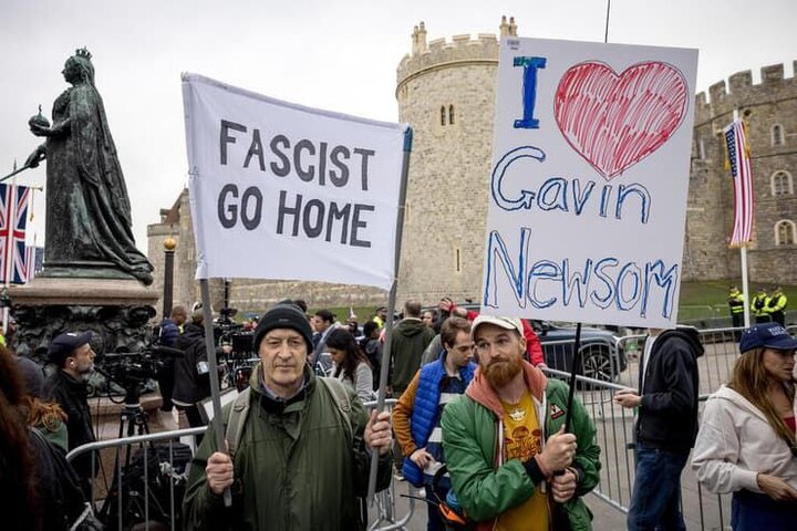 احتجاجات في لندن ضد زيارة ترامب الى بريطانيا