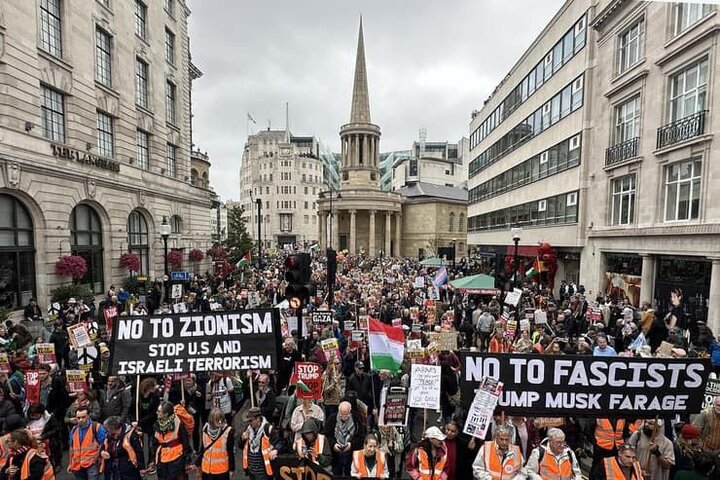 احتجاجات في لندن ضد زيارة ترامب الى بريطانيا