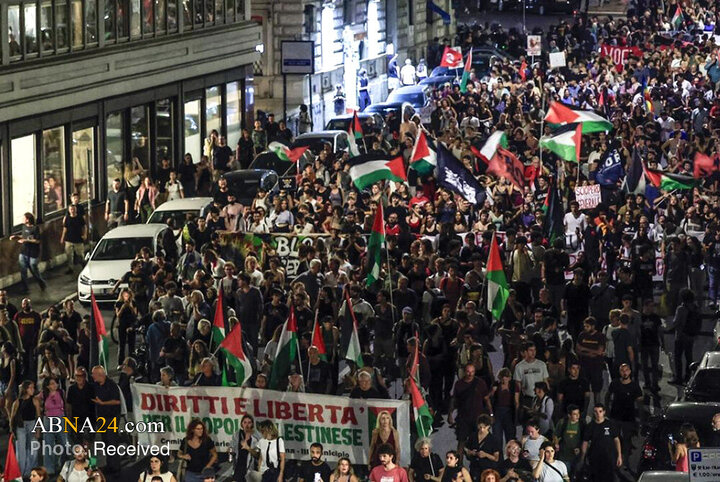 Foto / İtalya şehirlerinde mazlum Gazze halkına destek gösterileri