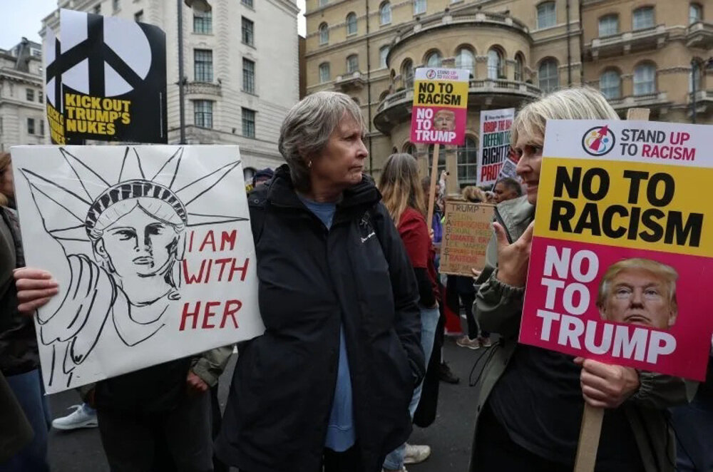 London protests over Trump visit and reception at Windsor Castle
