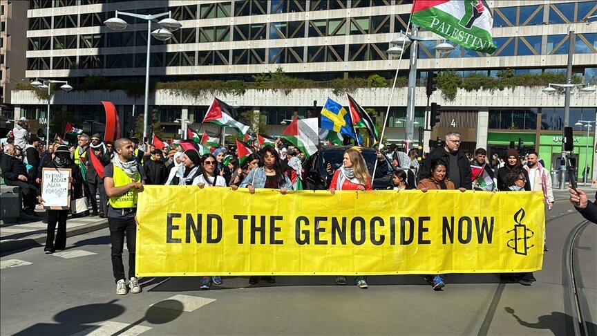 Mass rally in Stockholm demands justice for Gaza