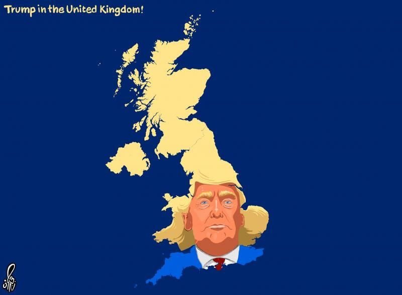 كاريكاتير / زيارة ترامب إلى بريطانيا