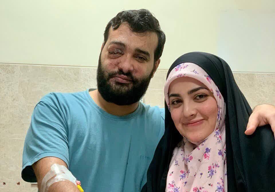 همسر جانباز لبنانی: همسرم برای چهارمین بار، مدال جانبازی گرفت/ با تمام جراحات در راه مقاومت می‌مانیم + ویدیو