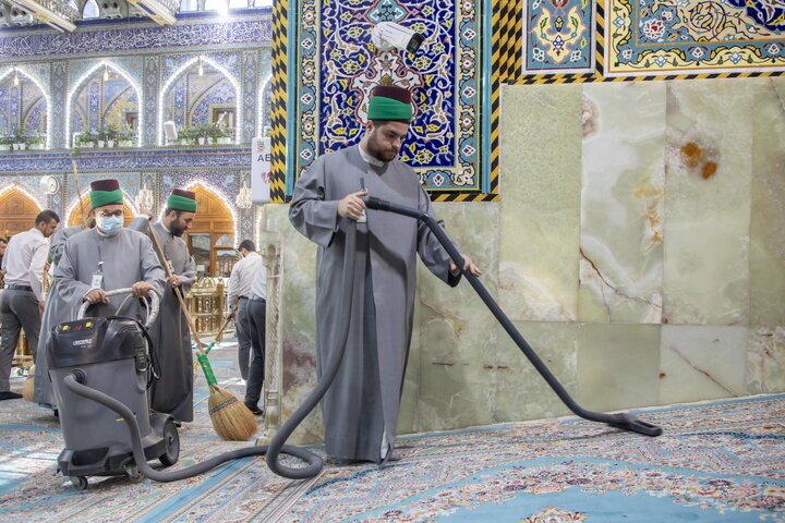 تقرير مصور/ أعمال عدة تنفذها شعبة السادة الخدم لخدمة زائري مرقد أبي الفضل العباس (ع)