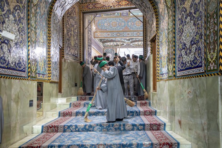 تقرير مصور/ أعمال عدة تنفذها شعبة السادة الخدم لخدمة زائري مرقد أبي الفضل العباس (ع)