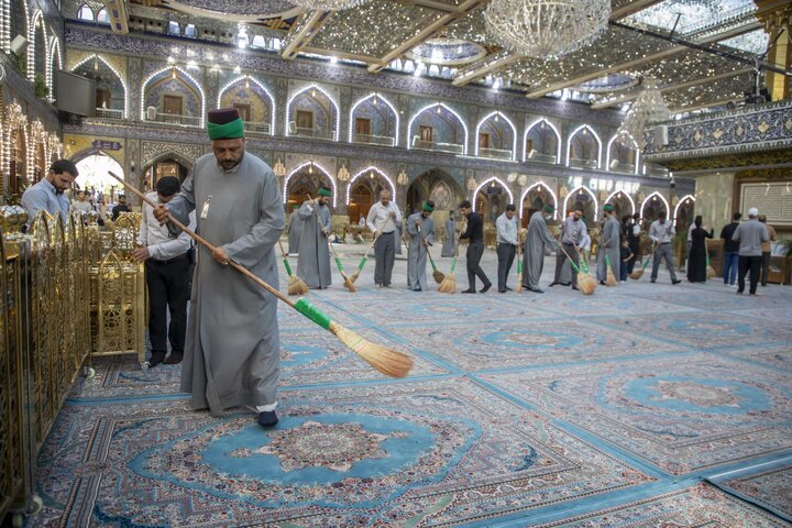 تقرير مصور/ أعمال عدة تنفذها شعبة السادة الخدم لخدمة زائري مرقد أبي الفضل العباس (ع)