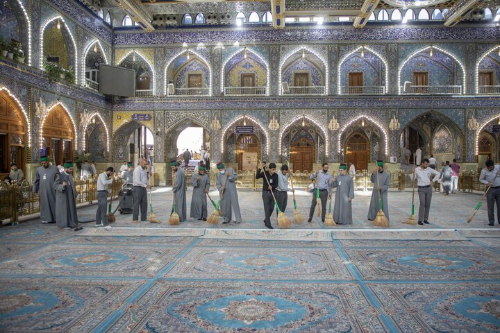 تقرير مصور/ أعمال عدة تنفذها شعبة السادة الخدم لخدمة زائري مرقد أبي الفضل العباس (ع)