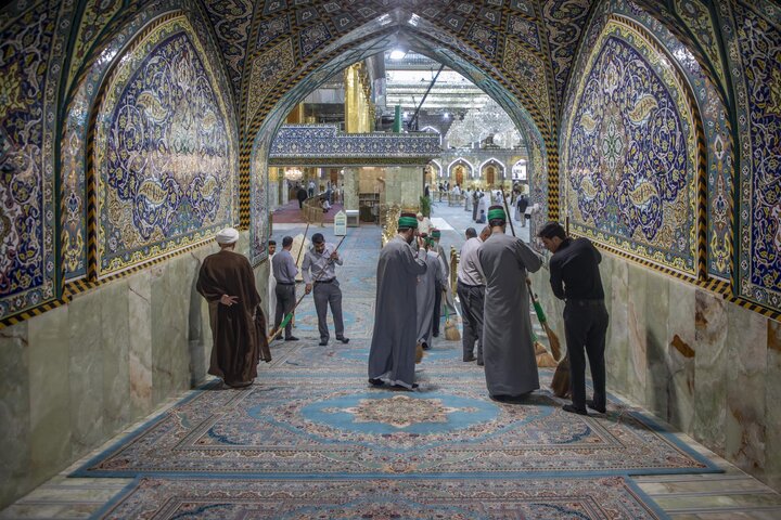 تقرير مصور/ أعمال عدة تنفذها شعبة السادة الخدم لخدمة زائري مرقد أبي الفضل العباس (ع)