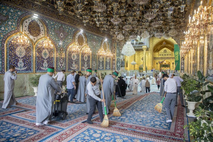 تقرير مصور/ أعمال عدة تنفذها شعبة السادة الخدم لخدمة زائري مرقد أبي الفضل العباس (ع)