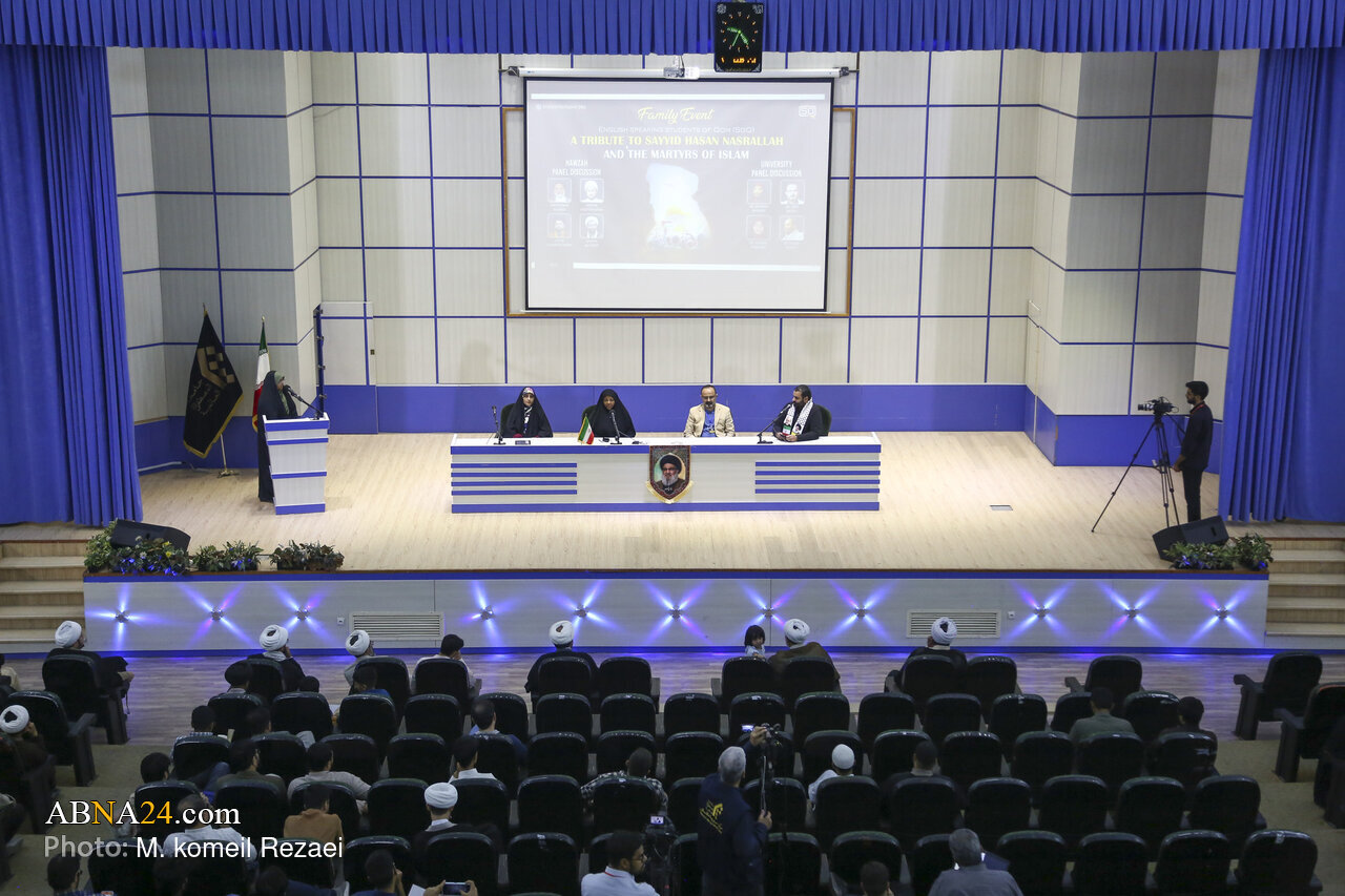 نشست طلاب و دانشجویان انگلیسیزبان مقیم قم؛ بزرگداشت سالروز شهادت سید حسن نصرالله