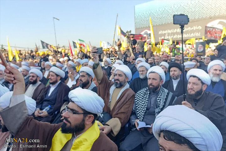 مراسم بزرگداشت اولین سالگرد شهادت سیدحسن نصرالله در ضاحیه بیروت