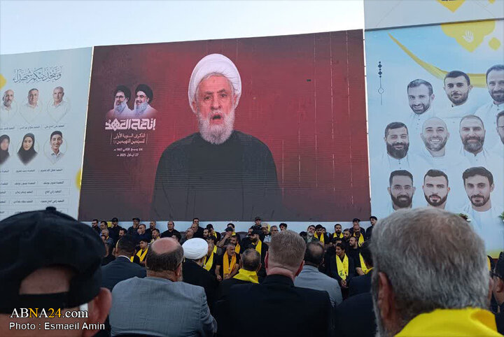 مراسم بزرگداشت اولین سالگرد شهادت سیدحسن نصرالله در ضاحیه بیروت