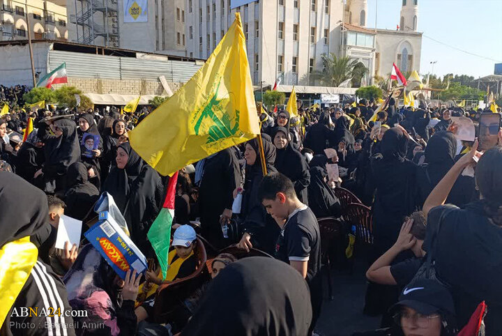 مراسم بزرگداشت اولین سالگرد شهادت سیدحسن نصرالله در ضاحیه بیروت