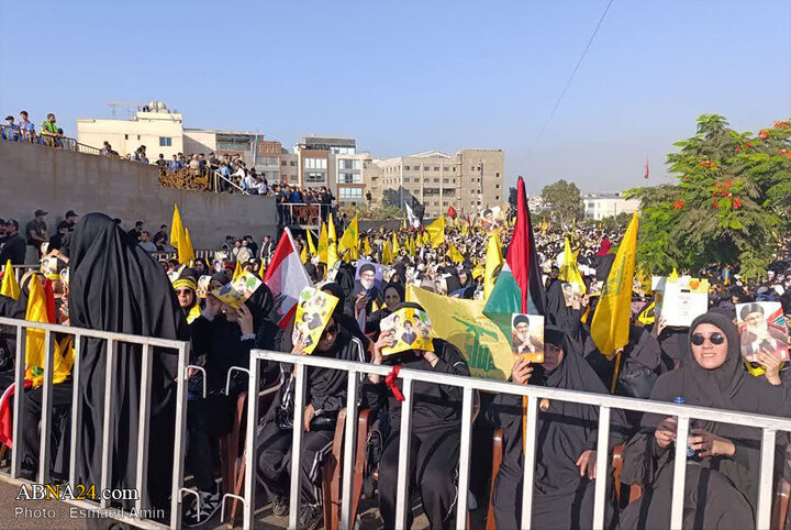 مراسم بزرگداشت اولین سالگرد شهادت سیدحسن نصرالله در ضاحیه بیروت