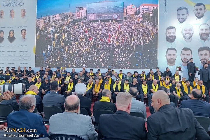 مراسم بزرگداشت اولین سالگرد شهادت سیدحسن نصرالله در ضاحیه بیروت