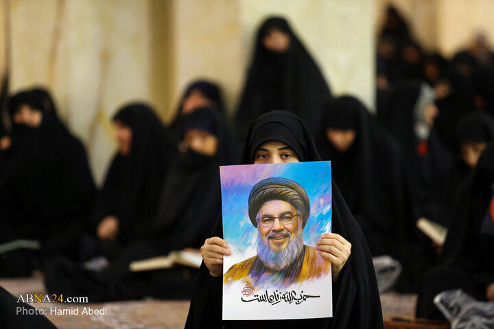 مراسم اولین سالگرد شهادت سیدحسن نصرالله در حرم حضرت معصومه(س)
