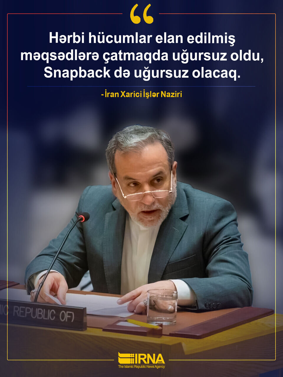 İİR Xarici İşlər Naziri: Snapack uğursuz olacaq \ Plakat