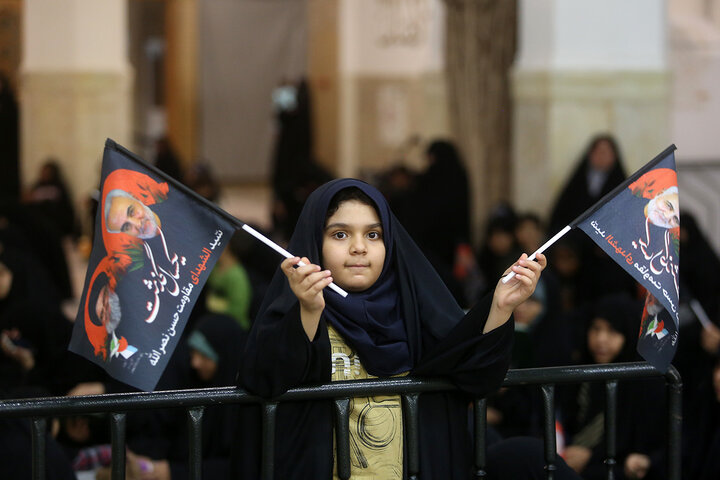 Photos: First martyrdom anniversary of Sayyed Nasrallah held at Hazrat Masoumeh holy shrine