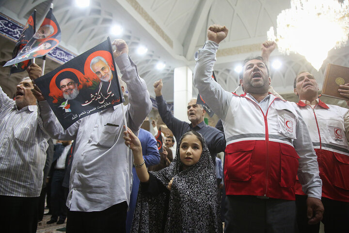 Photos: First martyrdom anniversary of Sayyed Nasrallah held at Hazrat Masoumeh holy shrine