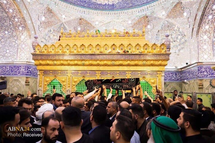 تشییع پیکر همسر مکرمه آیت‌الله العظمی سیستانی در کربلا معلی